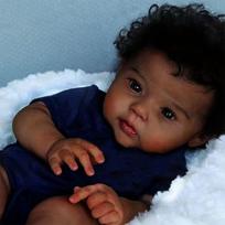 50 cm Reborn Baby Doll Varnas Juoda Oda Rankomis Šaknijusių Garbanotų Plaukų Lėlės Žaislas Minkšto audinio Kūno Lėlės Žaislai