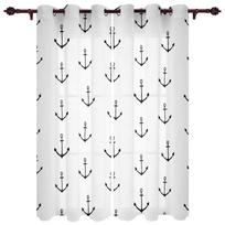 Namų Užuolaidos Mėlynas Inkaras Valtis Žuvis Miegamojo Virtuvės Užuolaidos Svetainės Dekoro Elementai Langų Užuolaidos Svetainei 135W x 60H(cm)