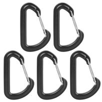 D formos plastikinė karabino D formos žiedas raktų pakabukas spyruoklinis sagtukas kabliukas kuprinės kabliukas raktų pakabukas vandens butelio sagtukas lauko stovyklavimo dalys 3pcs black