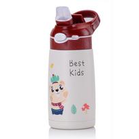 400ML Children Thermal Water Bottle Cartoon Animal Kids Thermos Duck Billed Straw 316 Stainless Steel Vacuum Flasks Thermo Cup 400ml white