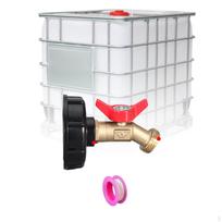 Praktiškos IBC nešiojimo adapterio jungiamosios detalės su žalvario maišytuvu, 1000L 60mm iki sodo žarnos 3 Piece