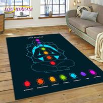 3D Joga Meditacija Vaivorykštė 7 Čakros Kilimas Kilimas Miegamajam Svetainei Namų Sofos Dekoravimas, Vaikų Žaidimų Didelis Dekoras Grindų Kilimėlis 40cm x 60cm