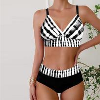 Moteriški maudymosi kostiumėliai Bikini 2 dalių maudymosi kostiumėlis be nugaros, su halteriu, paplūdimio drabužiai, mėlyni, su krumpliaračių raštu, maudymosi kostiumėliai, maudymosi kostiumėlis su pakabinama kaklo juostele 5XL smėlis