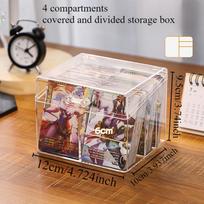Blind Box Card Storage Box Acrylic Transparent Box Put Bubble Mart Self Printed Business Card Divided Flip Cover Sorting Box