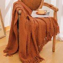 Mesti pledai sofai, tekstūrinio mezgimo austas pledas, itin minkštas šiltas dekoratyvinis pledas su kutais sofai, lovai, sofai ir svetainei 130*170CM (tassels)