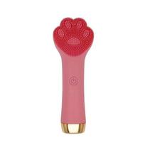Electric Facial Cleansing Brush Silicone Ultrasonic Vibration Face Deep Pores Blackhead Remover Cleanser Washing Skin Massager red