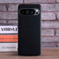 Dėklas, skirtas Google Pixel 9 Pro XL 9A coque Prabangios tekstilės Odinis minkštas kietas telefono dangtelis google pixel 9 Pro dėklas, capa Pixel 9 juoda