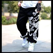 Europa ir Jungtinės Amerikos Valstijos Vyriški gatvės šokio hip-hop prakaito mados kelnės plius dydžio XXXL juoda