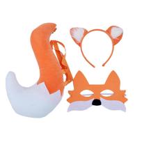 Long Fox Tail Fox Ears Galvos juostelė Lapės uodega ir ausų rinkinys Furry Fox Tail Fox Ear Galvos juostelė Plaukų lankelis Dirbtinio kailio lapės uodegos rinkiniai