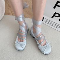 fashion New Spring Autumn Mary Jane Shoes Fashion Shallow Round Toe Mid Heel Shoes Ladies Elegant Outdoor Single Pumps Shoes for Women 35 dangaus mėlyna spalva