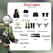 Anime Zenless Zone Zero Cosplay Kostiumas Anby Demara Kostiumas Helovinas Anime ZZZ Apranga Mergaitės Uniforma Perukas Gimtadienio Dovanos Karnavalas Pilnas Komplektas XS žalia