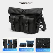 Tigernu Shoulder Bag For Men Business Messenger Bag 10inch Ipad Bags Crossbody Bags Handbag Casual Travel Bags Pack juoda