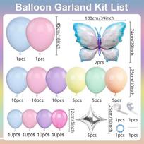 Drugelio tematikos balionų girliandos arkos atidarymo rinkinys mergaičių vaikų gimtadienio šventės dekoravimo reikmenys Butterfly Balloon Set