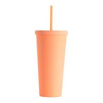 720 ml kavos puodelis su dangteliu ir šiaudeliu dvigubos sienelės vakuuminis kelioninis kavos puodelis su plačia burna nepralaidus daugkartinio naudojimo vandens puodelis 720ML rožinė
