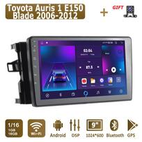 Android automobilio radijas, skirtas Toyota Auris 1 E150 Blade 2006-2012 Multimedijos grotuvas galvos blokas Stereo GPS navigacija BT WIFI 1+16GB 1+16GB