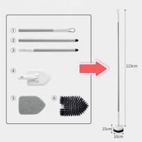 Grindų šveitimo šepetys 2 viename Valymo šepetys Kempinėlė ilga rankena Nuimamas valytuvas Magic Broom Mop vonia plytelių valymo šepetys vonios kambarys