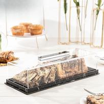 Kepyklos vitrina Laikiklis tortui Akrilinė padėklas Desertams Kūdikio krikštynoms Banketui juoda