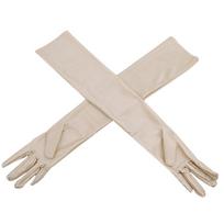 Madingos ilgos satino pirštinės satino operos vakaro baliaus kostiumas pirštinės juodos baltos rožinės pilkos smėlio spalvos raudonos One Size white