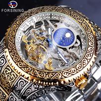 Transparent Fashion Watches Luminous Royal Design Gold Luxury Men Mechanical Skeleton Wrist Watch Automatic Mechanical Wristwatches