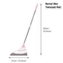 Guminės šluotos rankinis stumiamas šlavimo įrenginys Magic Broom grindų valytuvas, skirtas grindų valymui Grindų valytuvas šlavimo šepetys naminių gyvūnėlių plaukų šluota rožinė