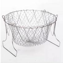 Sulankstomas garų skalavimo kamienas Fry Chef krepšelio sietelis tinklinis kepimo įrankis Stainless steel white
