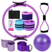 Jogos rinkiniai moterims Pilates Namų įranga Pilatesas Magic Ring Booty Bands treniruoti sėdmenis violetinė