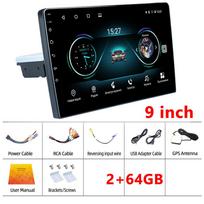 1 Din 9 colių Android automobilio radijas 4+64G Qled Screen Mirror Link 4 CORE FM BT Car Radio Autoradio Multimedijos grotuvas 4-core 2GB+64GB