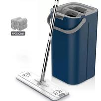 „Floor Magic Flat Squeeze Mop“ su kibiru „Lazy Cleaning Mop Microfiber 360“ besisukanti savaime susisukanti šluota namų valymas balta