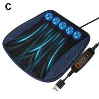 Automobilio vėsinanti ledo šilko sėdynės pagalvėlė su 8/5 USB ventiliatoriais, universali vėdinimo pagalvėlė, vasarinė vėsinanti, vėsi sėdynė, pučianti 5/12/24V X0J5