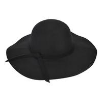 Fashion Women Ladies Floppy Wide  Wool  Bowler Beach Hat Sun Cap Summer raudona