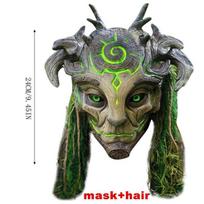 Helovino miško dvasia latekso kaukė siaubo atmosferos kaukė Žalioji elfų kaukė Helovino Cosplay priedai Dekoras
