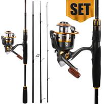 Meškerės ritės kombinuotas rinkinys - Nešiojamas ištraukiamas žuvies koto sukimo ritės rinkinys žvejybos reikmenys Pesca 2.1M Rod With DK1000 Reel balta