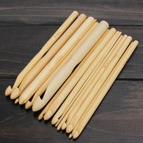 16 dydžio bambukinės rankenos nėrimo, mezgimo kabliuku, verpalų rankdarbių adatų rinkinys 2–12 mm 16pcs