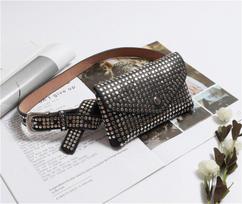 Pack Luxury Designer Fanny Pack Small Moteriškas juosmens krepšys telefono maišelis Punk diržo krepšys piniginė juoda gotika juoda