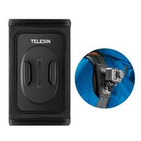 TELESIN veiksmo kameros kuprinės dirželio laikiklis, suderinamas su DJI OSMO Pocket GoPro Hero juoda