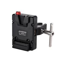 Andoer Mini Nano V-lock Mount Battery Power Supply Adapter Plate with Plier Clamp for Mini V-mount juoda
