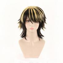 Anime Tokyo Revengers Hanemiya Kazutora Cosplay perukas juodas auksinis trumpas perukas Tokijo Manji gaujos kapitonas Fiber Hair Moteris vyras