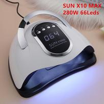 SUN X10 Max 280W LED lempa nagų džiovintuvas 66LEDs UV ledo lempa džiovinimui gelio lako laikmatis automatinis jutiklis manikiūro įrankiai