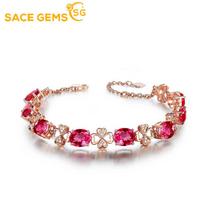 SACE GEMS cirkonio apyrankė Rožinis auksas Moterų papuošalai Vestuvių pažadas vakarėlio dovana rožinė