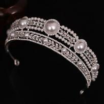 Madinga Tiara Vestuvių karūnėlė Moterų retro cirkonio princesės galvos apdangalas Gimtadienio galvos apdangalų priedai