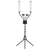 Lanksti dviguba rankena LED vaizdo šviesa Fotografijos užpildymo šviesa 3200K-5600K pritemdoma su 2 vnt. lanksčių UK Plug white