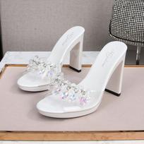 Moteris, vasarinė korėjietiška versija, podiumo modelio batai, seksualūs juodi vandeniui atspari platforma aukštakulniai sandalai 9053 serija 11 cm kulnas 2 cm platforma iš LFD 43 sidabras