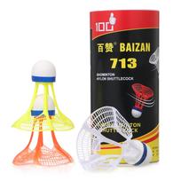 3 vnt. nailoninių kamuoliukų, patvarūs plastikiniai badmintono kamuoliukai, skirti sportui patalpoje ir lauke, badmintonas