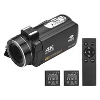 4K skaitmeninė vaizdo kamera WiFi vaizdo kamera DV įrašymo įrenginys 56MP 18X skaitmeninis priartinimas 3,0 colių IPS jutiklinis ekranas juoda