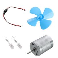 Mikro vėjo turbinų generatoriaus mini variklis su peiliais LED „pasidaryk pats“ rinkinys 1 kit