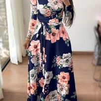 Elegantiška bodycon Sexy Moteriška suknelė moterims vasarinė gėlėmis marginta A linijos maxi suknelės moteriškas chalatas moteriškas moteriškas vestidos mujer S