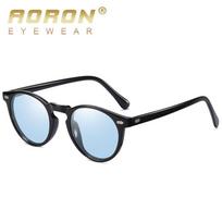 AORON Fashion TR90 rėmeliai fotochrominiai poliarizuoti akiniai nuo saulės, vyriški, moteriški, vairavimo akiniai, apvalūs akiniai nuo saulės mėlyna