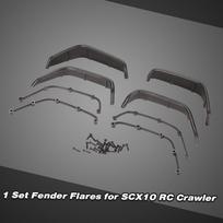 1 Nustatykite RC Crawler Fender Flares 1:10 ašinių SCX10 RC4WD D90 D110 dalių juoda