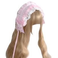 Saldžios moteriškos tiesioginės transliacijos Plaukų juostos klostuotos nėriniai Elegantiški Bowknot Dekorai Galvos juostos Cosplay Kambarinės plaukų lankelis paaugliams tamsiai pilka spalva