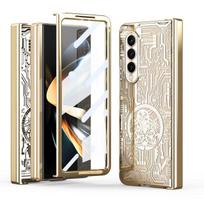 Skirtas „Samsung Z Fold 4 5 g Anti-detonating Plating Fashion Glass Film Case“, skirtas „Samsung Galaxy Z Fold 4 Fold4 Zfold4“ viso korpuso dėkliams for Samsung Z Fold 4 auksas